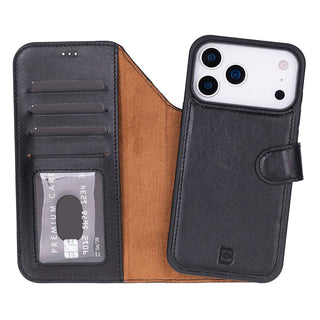 Bouletta Phone Case Black Magic iPhone 17 Pro Max Detachable Leather Wallet Case Premium Koruma