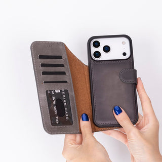 Bouletta Phone Case Magic iPhone 17 Pro Max Leather Detachable Wallet Case Premium Koruma