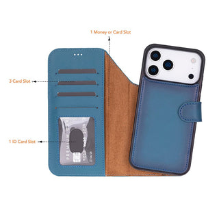 Bouletta Phone Case Magic iPhone 17 Pro Max Leather Detachable Wallet Case Premium Koruma