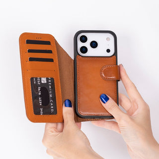 Bouletta Phone Case Magic iPhone 17 Pro Max Leather Detachable Wallet Case Premium Koruma