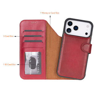 Bouletta Phone Case Magic iPhone 17 Pro Max Leather Detachable Wallet Case Premium Koruma