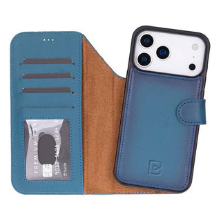 Bouletta Phone Case Blue Magic iPhone 17 Pro Max Leather Detachable Wallet Case Premium Koruma