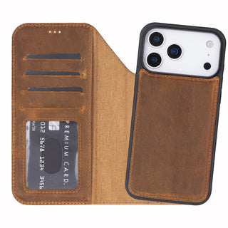 Bouletta Phone Case Moccasin Magic iPhone 17 Pro Max Leather Detachable Wallet Case Premium Koruma