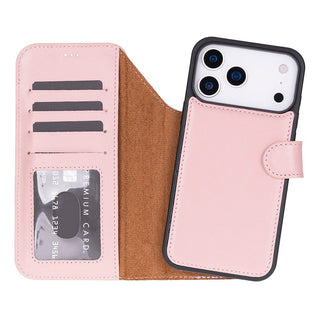 Bouletta Phone Case Pink Magic iPhone 17 Pro Max Leather Detachable Wallet Case Premium Koruma