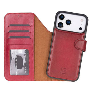 Bouletta Phone Case Red Magic iPhone 17 Pro Max Leather Detachable Wallet Case Premium Koruma