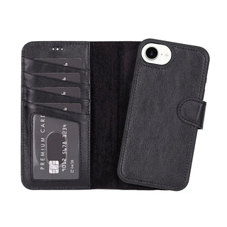 Bouletta Phone Case Black Magic iPhone 17E/16E Detachable Leather Wallet Case Premium Koruma