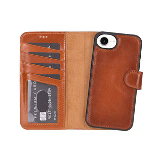 Bouletta Phone Case Tan Magic iPhone 17E/16E Detachable Leather Wallet Case Premium Koruma