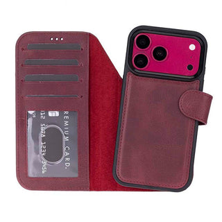 Bouletta Phone Case Purple Magic iPhone 18 Pro Max Leather Detachable Wallet Case Premium Koruma
