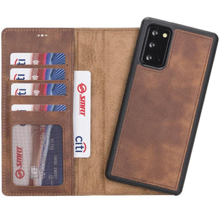 Bouletta Phone Case Brown Magic Samsung Galaxy Note 20 Leather Detachable Wallet Case Premium Koruma