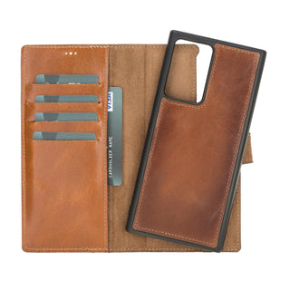Bouletta Phone Case Tan Magic Samsung Galaxy Note 20 Ultra Leather Detachable Wallet Case Premium Koruma