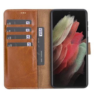 Bouletta Phone Case Magic Samsung Galaxy S21 FE (Fan Edition) Leather Detachable Wallet Case Premium Koruma