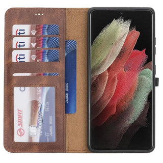 Bouletta Phone Case Magic Samsung Galaxy S21 Ultra Leather Detachable Wallet Case Premium Koruma