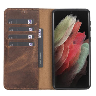 Bouletta Phone Case Magic Samsung Galaxy S21 Ultra Leather Detachable Wallet Case Premium Koruma