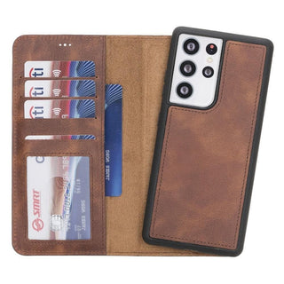 Bouletta Phone Case Magic Samsung Galaxy S21 Ultra Leather Detachable Wallet Case Premium Koruma