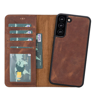 Bouletta Phone Case Saddle Brown Magic Samsung Galaxy S22 Leather Detachable Wallet Case Premium Koruma