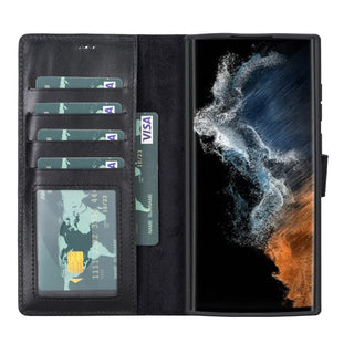 Bouletta Phone Case Magic Samsung Galaxy S22 Ultra Leather Detachable Wallet Case Premium Koruma