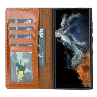 Bouletta Phone Case Magic Samsung Galaxy S23 Ultra Leather Detachable Wallet Case Premium Koruma
