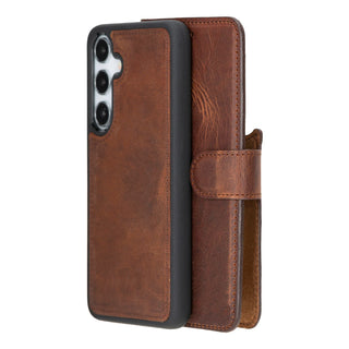 Bouletta Phone Case Saddle Brown Magic Samsung Galaxy S24 Leather Detachable Wallet Case Premium Koruma