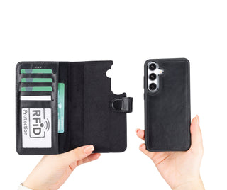 Bouletta Phone Case Magic Samsung Galaxy S24 Plus Leather Detachable Wallet Case Premium Koruma