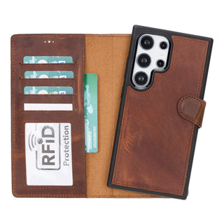 Bouletta Phone Case Magic Samsung Galaxy S24 Ultra Leather Detachable Wallet Case Premium Koruma