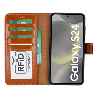 Bouletta Phone Case Magic Samsung Galaxy S24 Ultra Leather Detachable Wallet Case Premium Koruma