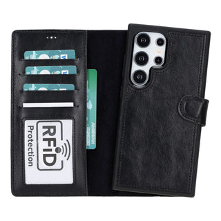 Bouletta Phone Case Magic Samsung Galaxy S24 Ultra Leather Detachable Wallet Case Premium Koruma