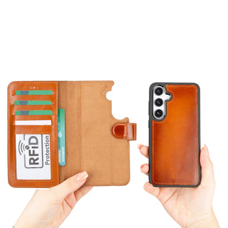 Bouletta Phone Case Magic Samsung Galaxy S24 Ultra Leather Detachable Wallet Case Premium Koruma