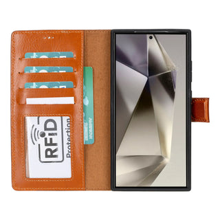 Bouletta Phone Case Magic Samsung Galaxy S24 Ultra Leather Detachable Wallet Case Premium Koruma