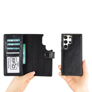 Bouletta Phone Case Magic Samsung Galaxy S24 Ultra Leather Detachable Wallet Case Premium Koruma