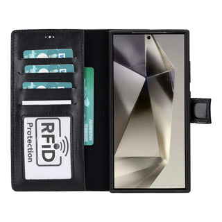 Bouletta Phone Case Magic Samsung Galaxy S24 Ultra Leather Detachable Wallet Case Premium Koruma