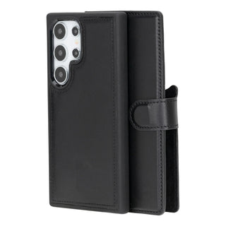 Bouletta Phone Case Black Magic Samsung Galaxy S24 Ultra Leather Detachable Wallet Case Premium Koruma