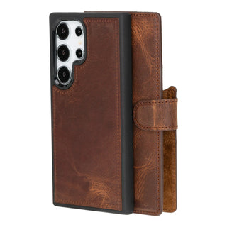 Bouletta Phone Case Saddle Brown Magic Samsung Galaxy S24 Ultra Leather Detachable Wallet Case Premium Koruma