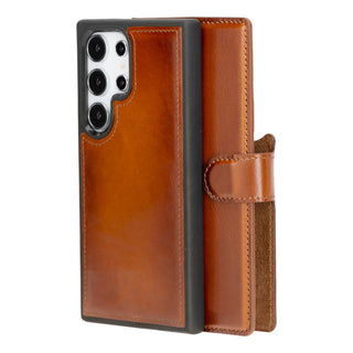 Bouletta Phone Case Tan Magic Samsung Galaxy S24 Ultra Leather Detachable Wallet Case Premium Koruma