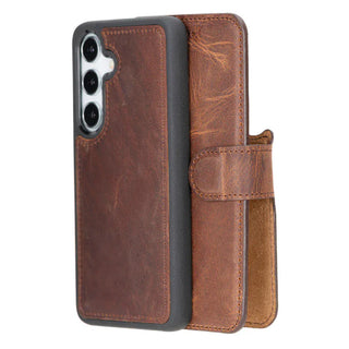 Bouletta Phone Case Saddle Brown Magic Samsung Galaxy S25 Detachable Leather Wallet Case Premium Koruma