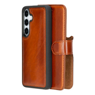 Bouletta Phone Case Tan Magic Samsung Galaxy S25 Detachable Leather Wallet Case Premium Koruma