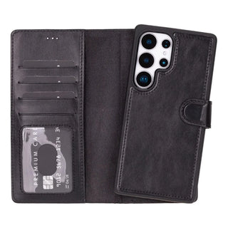 Bouletta Phone Case Black Magic Samsung Galaxy S25 Ultra Detachable Leather Wallet Case Premium Koruma