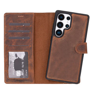 Bouletta Phone Case Saddle Brown Magic Samsung Galaxy S25 Ultra Detachable Leather Wallet Case Premium Koruma