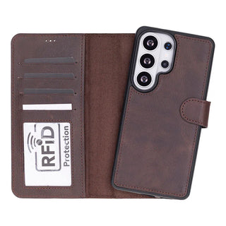 Bouletta Phone Case Dark Brown Magic Samsung Galaxy S26 Ultra Detachable Leather Wallet Case Premium Koruma