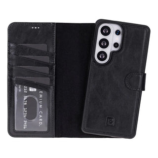 Bouletta Phone Case Black Magic Samsung Galaxy S26 Ultra Leather Detachable Wallet Case Premium Koruma