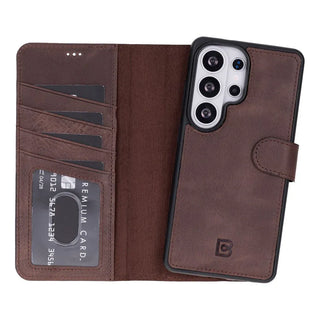 Bouletta Phone Case Dark Brown Magic Samsung Galaxy S26 Ultra Leather Detachable Wallet Case Premium Koruma