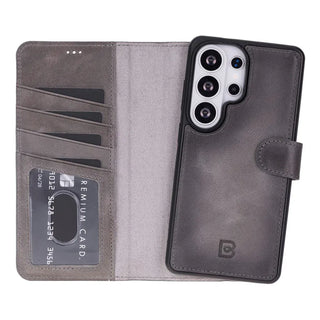 Bouletta Phone Case Gray Magic Samsung Galaxy S26 Ultra Leather Detachable Wallet Case Premium Koruma