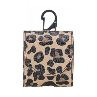 Bouletta AirPods Case Leopard Tan Mai Magnet AirPods 1 and AirPods 2 Leather Case with Hook Premium Koruma