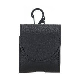 Bouletta AirPods Case Pebble Black Mai Magnet AirPods 1 and AirPods 2 Leather Case with Hook Premium Koruma