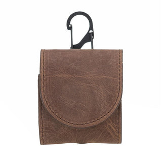 Bouletta AirPods Case Saddle Brown Mai Magnet AirPods 1 and AirPods 2 Leather Case with Hook Premium Koruma