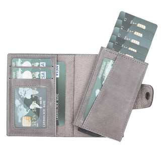 Bouletta Card Holder Graytone Mondello Leather Detachable Card Holder Premium Koruma