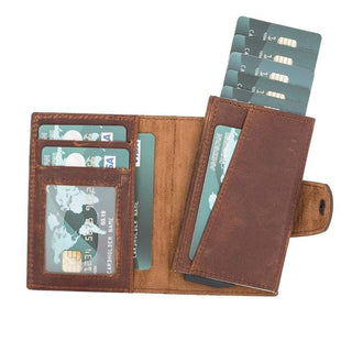 Bouletta Card Holder Saddle Brown Mondello Leather Detachable Card Holder Premium Koruma