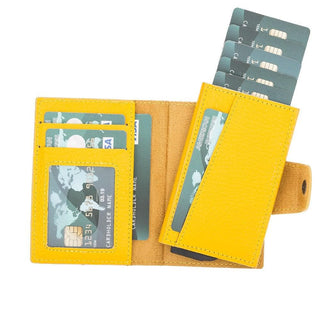 Bouletta Card Holder Yellow Mondello Leather Detachable Card Holder Premium Koruma