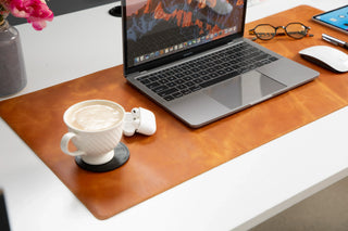Bouletta Desk Mat Brown Natural Leather Desk Mat Large Premium Koruma