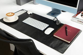 Bouletta Desk Mat Black Natural Leather Desk Mat Medium Premium Koruma