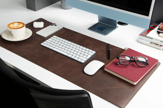 Bouletta Desk Mat Dark Brown Natural Leather Desk Mat Medium Premium Koruma